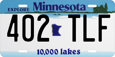 MN license plate 402TLF
