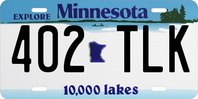 MN license plate 402TLK