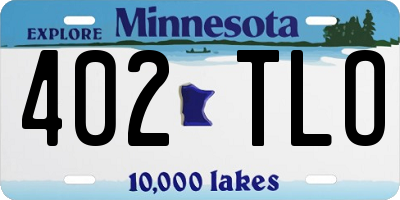 MN license plate 402TLO