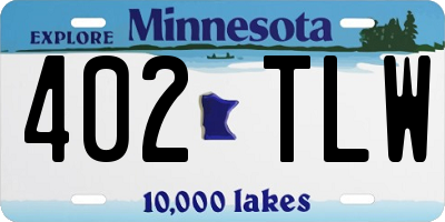 MN license plate 402TLW