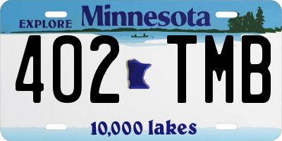 MN license plate 402TMB