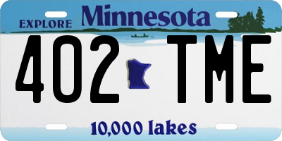 MN license plate 402TME