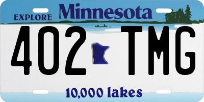 MN license plate 402TMG