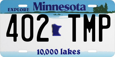 MN license plate 402TMP