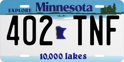 MN license plate 402TNF