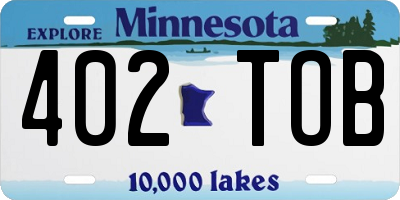 MN license plate 402TOB