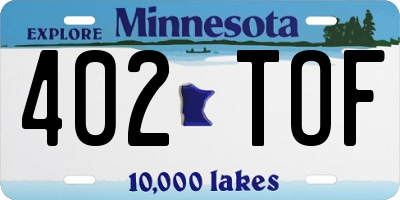 MN license plate 402TOF