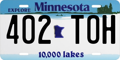 MN license plate 402TOH