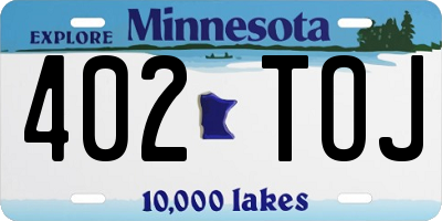 MN license plate 402TOJ