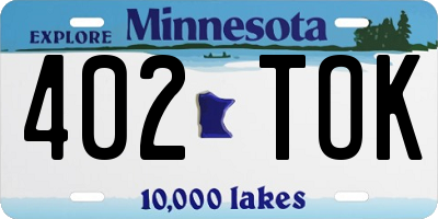 MN license plate 402TOK