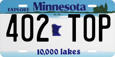 MN license plate 402TOP