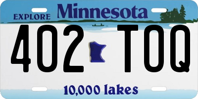 MN license plate 402TOQ