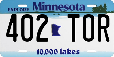MN license plate 402TOR