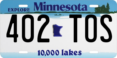 MN license plate 402TOS