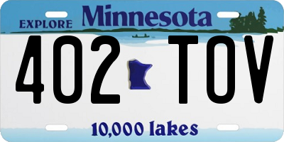 MN license plate 402TOV