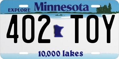 MN license plate 402TOY