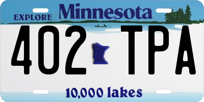 MN license plate 402TPA