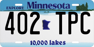 MN license plate 402TPC