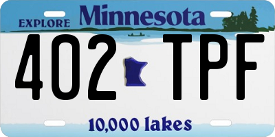 MN license plate 402TPF