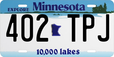 MN license plate 402TPJ