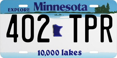 MN license plate 402TPR