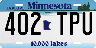 MN license plate 402TPU