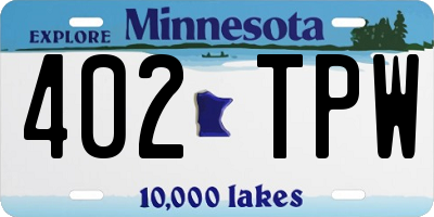 MN license plate 402TPW