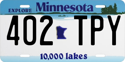 MN license plate 402TPY