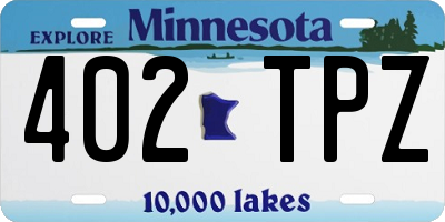 MN license plate 402TPZ