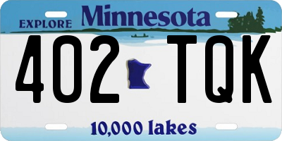 MN license plate 402TQK