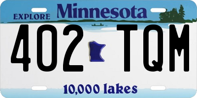 MN license plate 402TQM