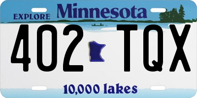 MN license plate 402TQX