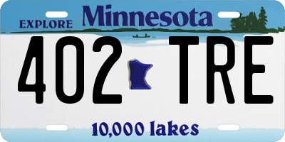 MN license plate 402TRE