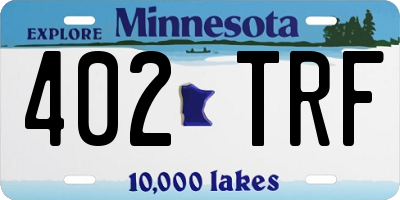MN license plate 402TRF