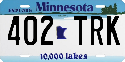 MN license plate 402TRK