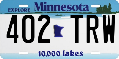 MN license plate 402TRW