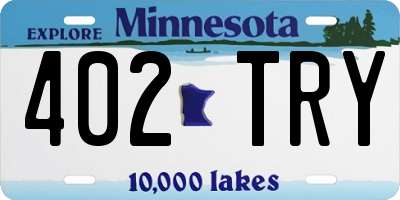 MN license plate 402TRY