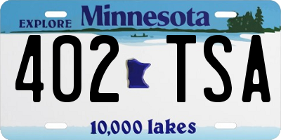 MN license plate 402TSA