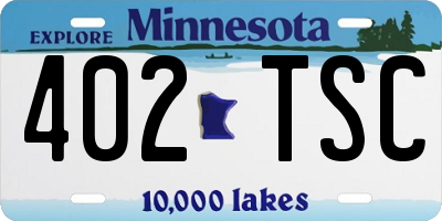 MN license plate 402TSC