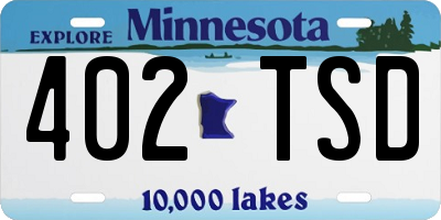 MN license plate 402TSD