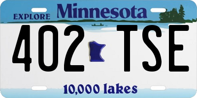 MN license plate 402TSE