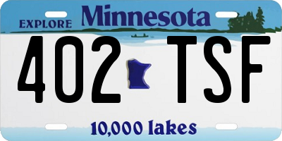 MN license plate 402TSF