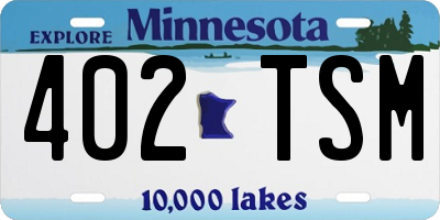MN license plate 402TSM