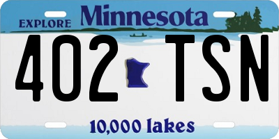 MN license plate 402TSN