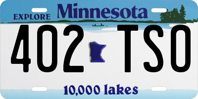 MN license plate 402TSO