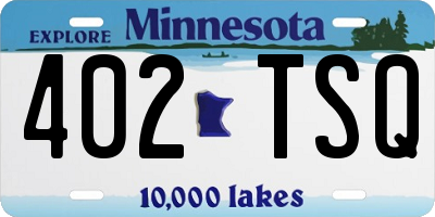 MN license plate 402TSQ