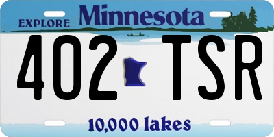 MN license plate 402TSR