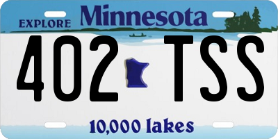 MN license plate 402TSS
