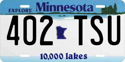 MN license plate 402TSU