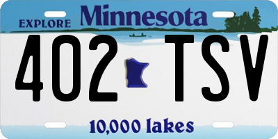 MN license plate 402TSV